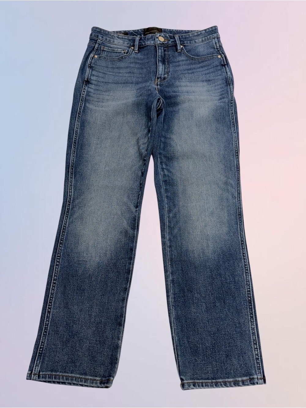 WHBM Women’s 6 HIGH RISE STRAIGHT SCULPT Blue Jeans